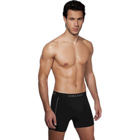 Doreanse 1780 Modal Çizgili Normal Paça Siyah Erkek Boxer