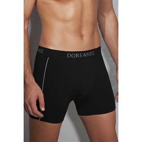 Doreanse 1780 Modal Çizgili Normal Paça Siyah Erkek Boxer