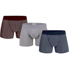 Doreanse 1867 Modal Lacivert Bordo Gri 3'lü Erkek Boxer