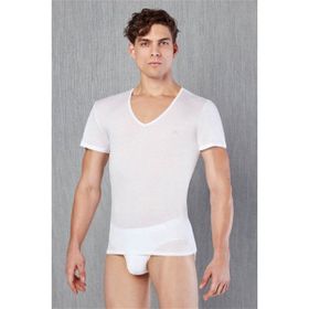 Doreanse 2530 Pamuk V Yaka Kısa Kol Beyaz Erkek T-shirt