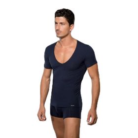 Doreanse 2820 Modal Derin V Yaka Kısa Kol Lacivert Erkek T-shirt