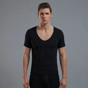Doreanse 2820 Modal Derin V Yaka Kısa Kol Lacivert Erkek T-shirt