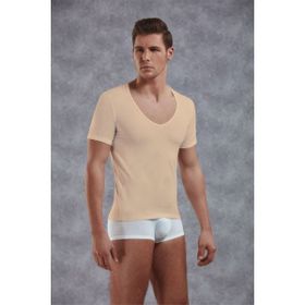 Doreanse 2820 Modal Derin V Yaka Kısa Kol Ten Erkek T-shirt