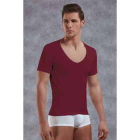 Doreanse 2820 Yırtık Yaka Bordo Erkek T-shirt