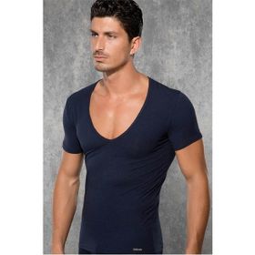 Doreanse 2820 Yırtık Yaka Lacivert Erkek T-shirt
