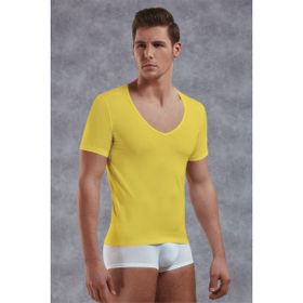 Doreanse 2820 Yırtık Yaka Sarı Erkek T-shirt