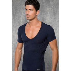 Doreanse 2820 Yırtık Yaka Zümrüt Yeşili Erkek T-shirt