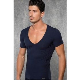 Doreanse 2820 Yırtık Yaka Zümrüt Yeşili Erkek T-shirt