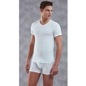Doreanse 2855 Beyaz Erkek V Yaka Kısa Kol T Shirt