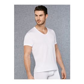 Doreanse 2865 Micromodal V Yaka Kısa Kol Beyaz Erkek T-shirt