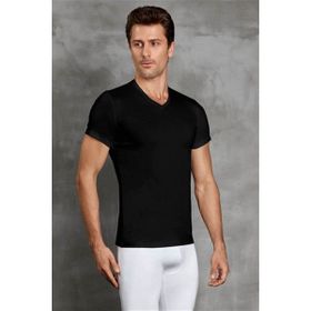 Doreanse 2890 V Yaka Kısa Kol Siyah Erkek T-shirt