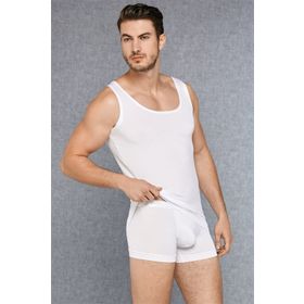 Doreanse 3000 Erkek Beyaz Micro Modal Damat Çeyizlik Atlet Boxer Takımı