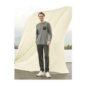 Doreanse 4573 Haki Cep Detaylı Uzun Kol T-Shirt Erkek Pijama Takımı