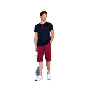 Doreanse C4T1N54Y42 Bordo Siyah Şortlu Erkek Pijama Takım