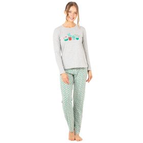 Doremi Bayan Gri Melanj S/M Pijama Takımı