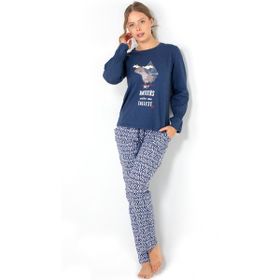 Doremi Bayan Lacivert M/L Pijama Takımı