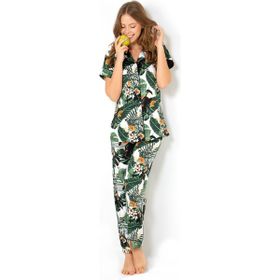 Doremi L-XL Ivied Kısa Kollu Bayan Pijama Takımı