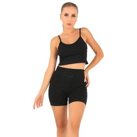 Doremi Seamless Normal Bel Siyah Kadın Kısa Tayt