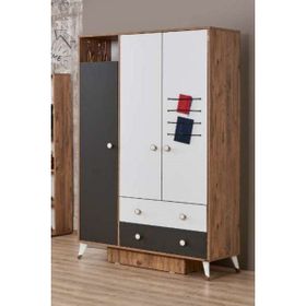 Doressa Astera Beyaz Kahverengi Gardrop