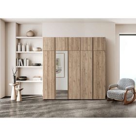 Doressa Bony Brown 5 Kapılı Modüllü Kahverengi Gardırop