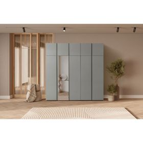 Doressa Bony Grey 5 Kapılı Modüllü Gri Gardırop