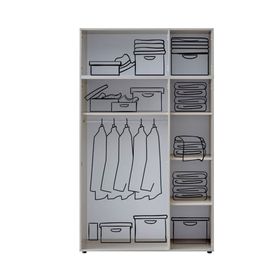 Doressa Bony Grey 5 Kapılı Modüllü Gri Gardırop
