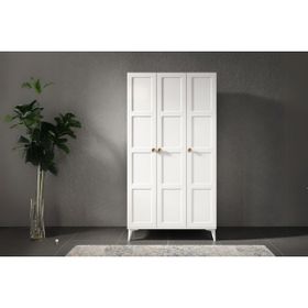 Doressa Evia 3 Kapılı Beyaz Gardırop