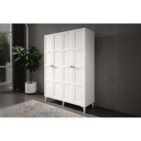 Doressa Evia 4 Kapılı Beyaz Gardırop