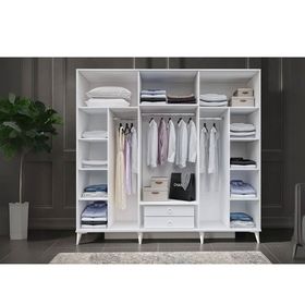 Doressa Evia 6 Kapılı Beyaz Gardırop