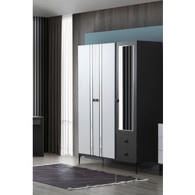 Doressa Riot Antrasit Beyaz Gardrop