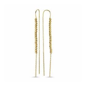 Dorikalı 14K Sarı Gold 7,0 cm Altın Küpe
