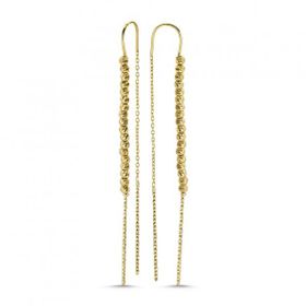 Dorikalı 14K Sarı Gold 7,0 cm Altın Küpe