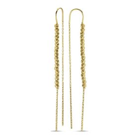 Dorikalı 14K Sarı Gold 7,0 cm Altın Küpe