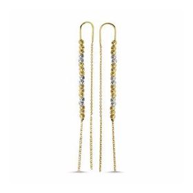 Dorikalı Altın 14K Sarı ve Beyaz Gold Küpe