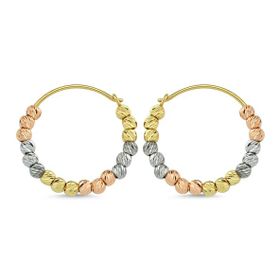 Dorikalı Triacolor 14k Gold Altın Küpe