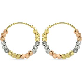 Dorikalı Triacolor 14k Gold Altın Küpe