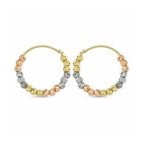Dorikalı Triacolor 14k Gold Altın Küpe
