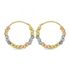 Dorikalı Triacolor 14k Gold Altın Küpe
