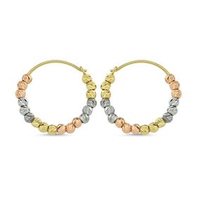 Dorikalı Triacolor 14k Gold Altın Küpe