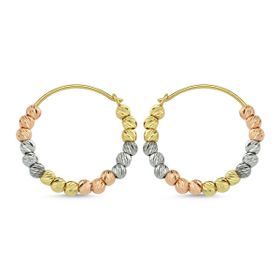 Dorikalı Triacolor 14k Gold Altın Küpe