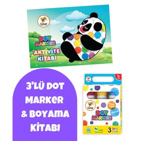 Dot Markers 3'lü Aktivite Kitabı Seti - Lino