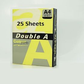Double A 25'li A4 75 gr Fosforlu Sarı Renkli Fotokopi Kağıdı