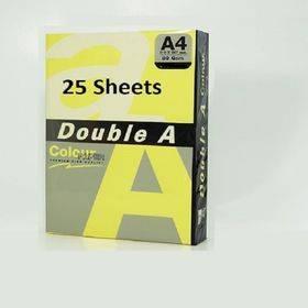 Double A 25'li A4 75 gr Fosforlu Sarı Renkli Fotokopi Kağıdı