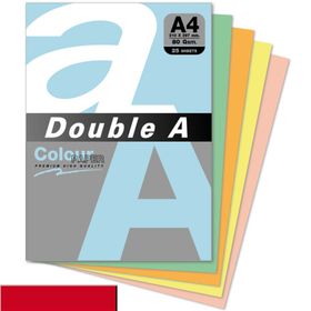 Double A 25'li A4 80 gr Kırmızı Renkli Fotokopi Kağıdı