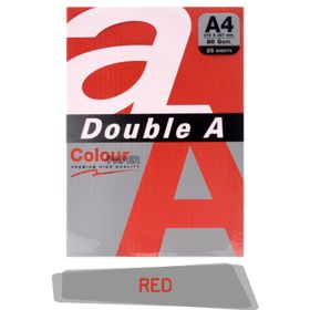 Double A 25'li A4 80 gr Kırmızı Renkli Fotokopi Kağıdı