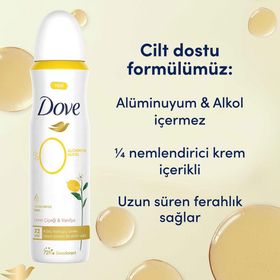 Dove 150 ml %0 Alüminyum Limon Çiçeği Vanilya Kadın Deodorant Sprey