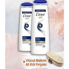 Dove 2x400 ml Yoğun Onarıcı Şampuan ve Vücut Bakım At Kılı Fırçası
