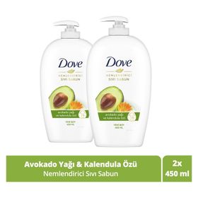 Dove 2x450 ml Nemlendirici Avokado Yağı ve Kalendula Özü Sıvı Sabun