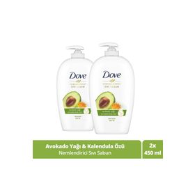 Dove 2x450 ml Nemlendirici Avokado Yağı ve Kalendula Özü Sıvı Sabun
