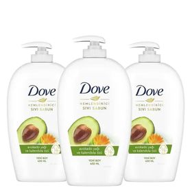 Dove 3x450 ml Nemlendirici Avokado Yağı ve Kalendula Özü Sıvı Sabun